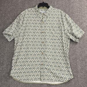 Tommy Bahama Short Sleeve Camp Shirt Costa Geo Pine Field Green Geometric Sz XL
